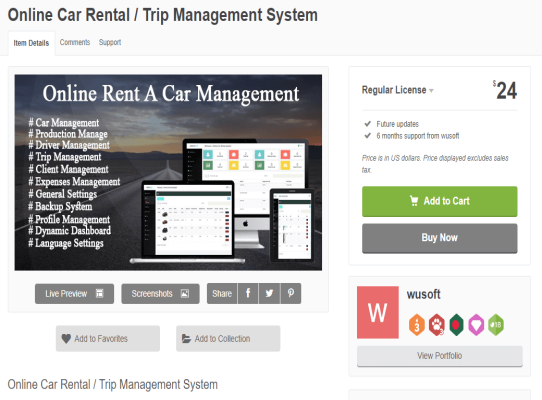 Online Rent-A-Car and Fleet Trip Management